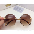 High quality Rimless Round Sunglasses For Women